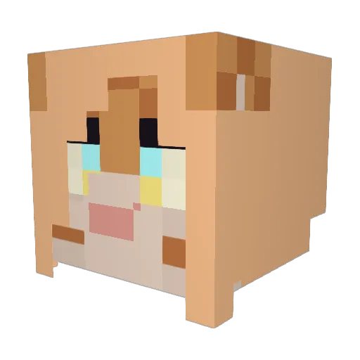 Kikitiger Minecraft avatar head, 3D render