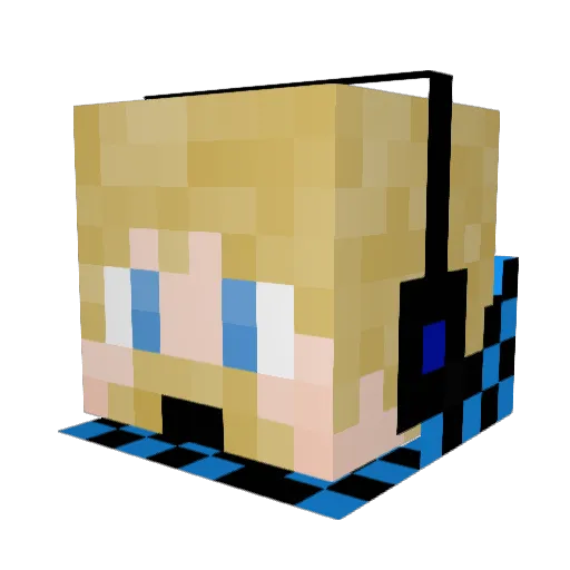 Kikito37 Minecraft avatar head, 3D render
