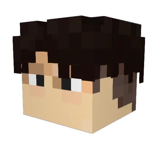 Kikkakorea Minecraft avatar head, 3D render