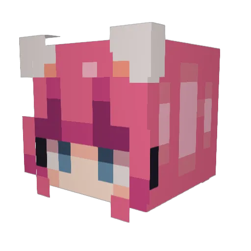 Kikkekiri Minecraft avatar head, 3D render