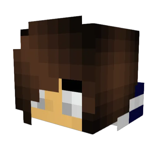 Kikkio Minecraft avatar head, 3D render