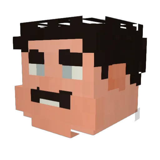 KikoMK Minecraft avatar head, 3D render