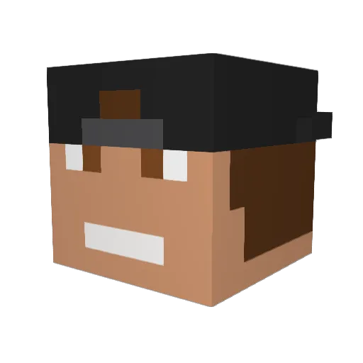 Kikocrafter007 Minecraft avatar head, 3D render