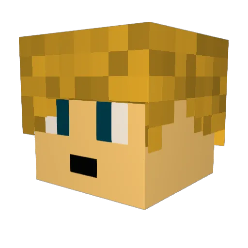 Kiktamo Minecraft avatar head, 3D render