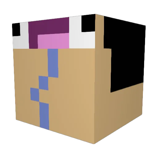 Kikuyo Minecraft avatar head, 3D render
