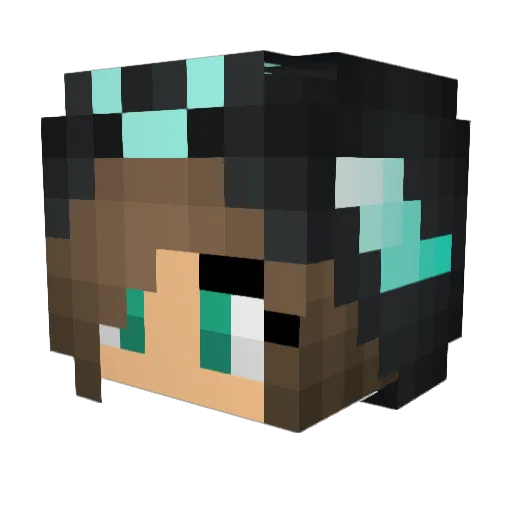 Kikya5 Minecraft avatar head, 3D render