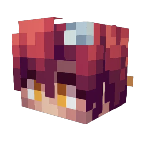 Kikyiona Minecraft avatar head, 3D render