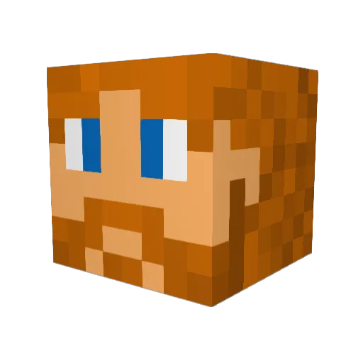 Kilchas Minecraft avatar head, 3D render