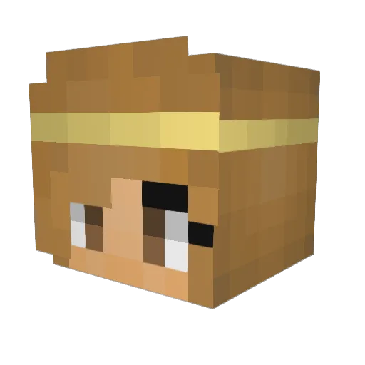 KilllerWaffles Minecraft avatar head, 3D render