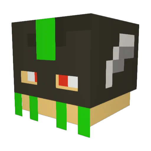 Killroc Minecraft avatar head, 3D render