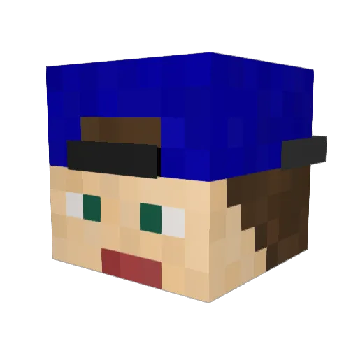 KiloJul Minecraft avatar head, 3D render