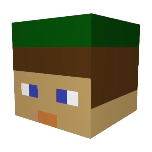 Kilomergency Minecraft avatar head, 3D render