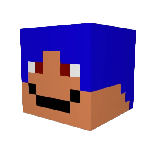 Kilometerszs Minecraft avatar head, 3D render