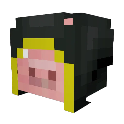Kilopig Minecraft avatar head, 3D render