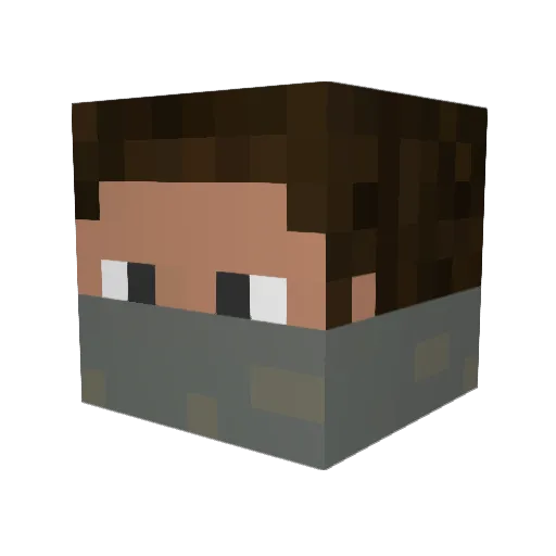 Kilroy10 Minecraft avatar head, 3D render