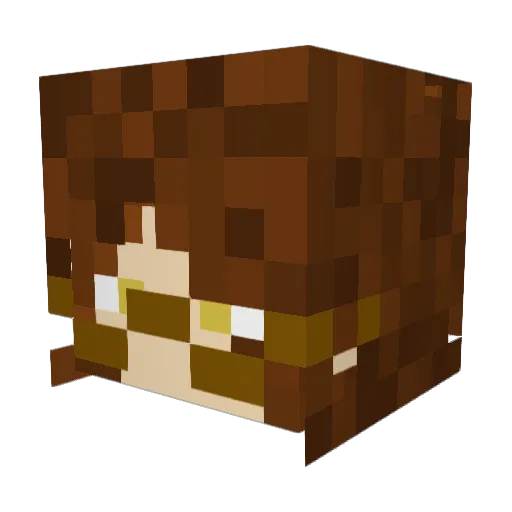 Kilukikk Minecraft avatar head, 3D render