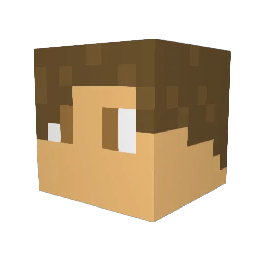 Kilvam Minecraft avatar head, 3D render