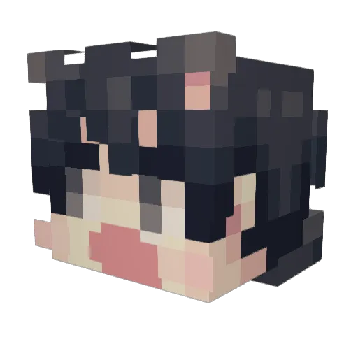 KimQuartz Minecraft avatar head, 3D render
