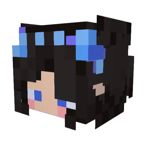 Kimaysa Minecraft avatar head, 3D render