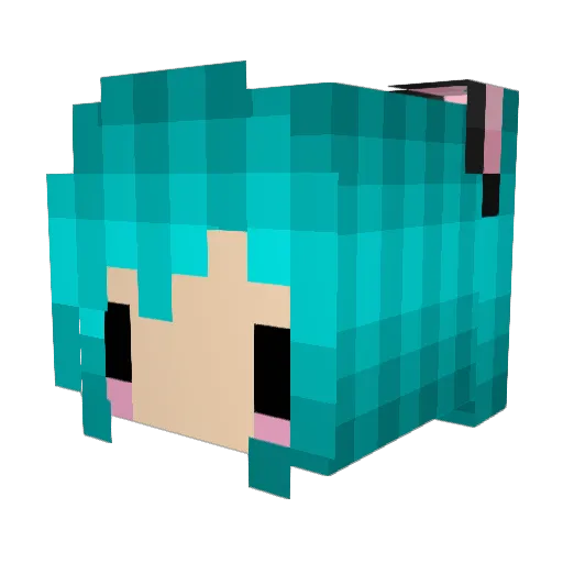 Kimi_Koto Minecraft avatar head, 3D render