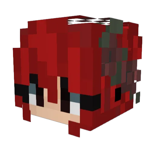 Kimica Minecraft avatar head, 3D render