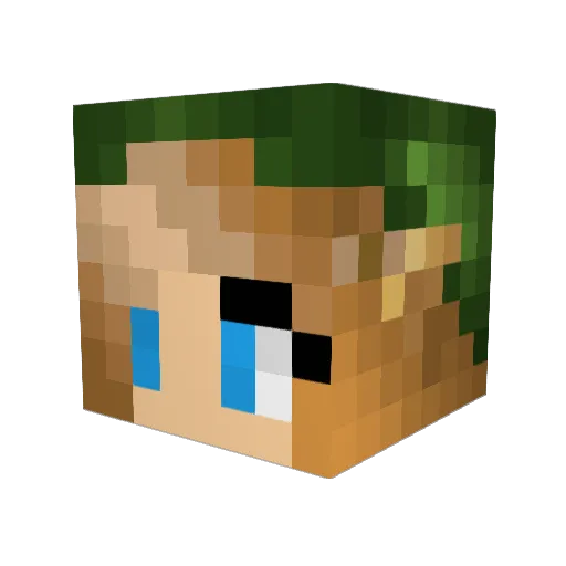 Kimicrafts Minecraft avatar head, 3D render