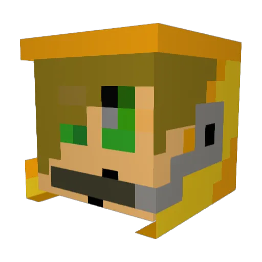 Kimidox Minecraft avatar head, 3D render