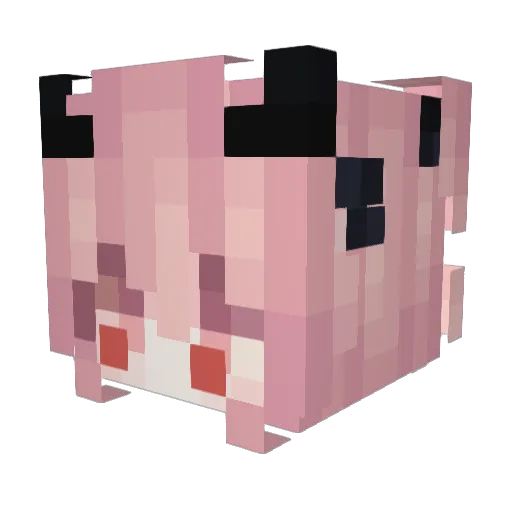 Kimii_ Minecraft avatar head, 3D render
