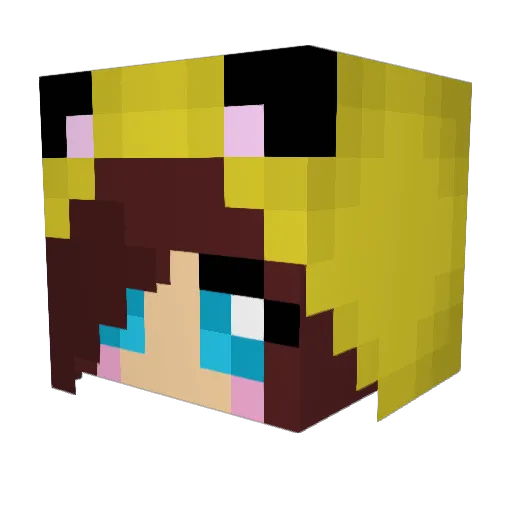 Kimiko777 Minecraft avatar head, 3D render