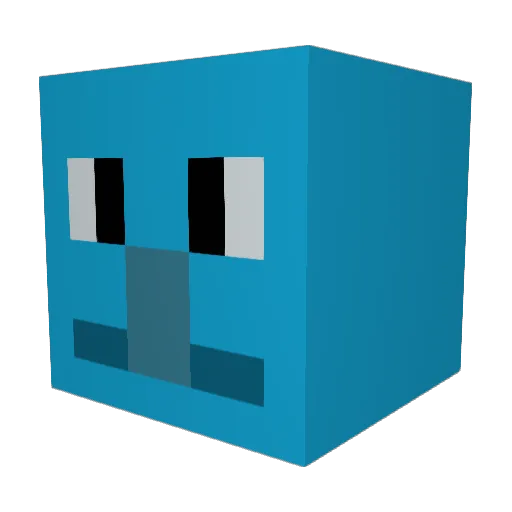 Kimjabob Minecraft avatar head, 3D render