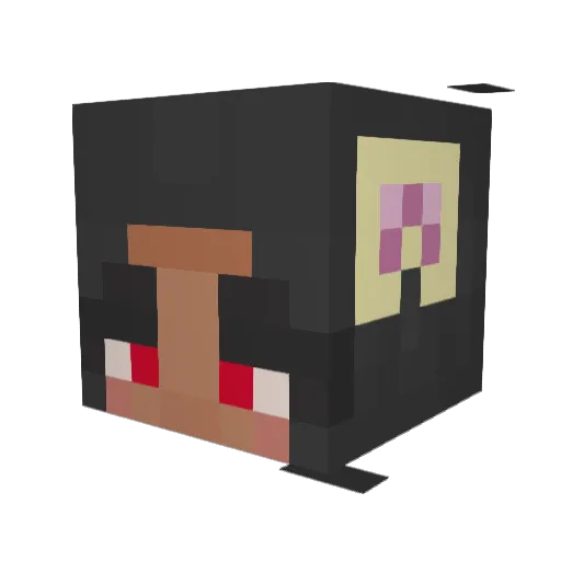 Kimki2 Minecraft avatar head, 3D render