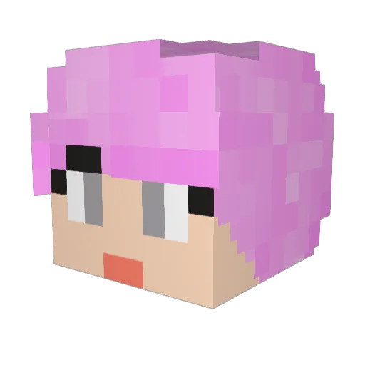Kimkko Minecraft avatar head, 3D render