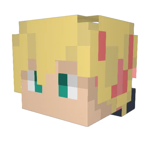 Kimmidoll Minecraft avatar head, 3D render