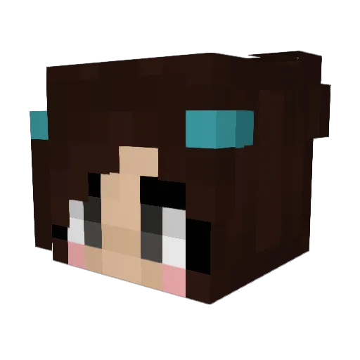 Kimmiee9 Minecraft avatar head, 3D render