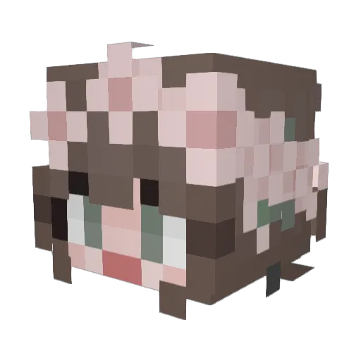 Kimmsterr Minecraft avatar head, 3D render