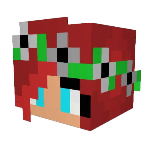 Kimmykat14 Minecraft avatar head, 3D render