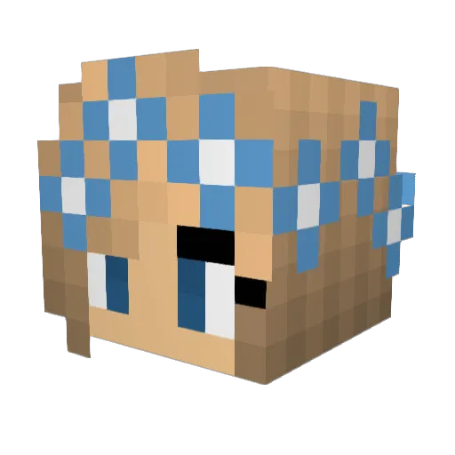 Kimmyzilla Minecraft avatar head, 3D render