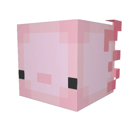 Kimole Minecraft avatar head, 3D render