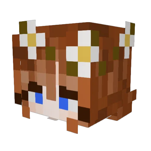 Kimosaurus Minecraft avatar head, 3D render