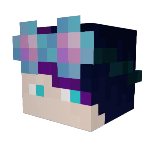 Kimsibimsi Minecraft avatar head, 3D render