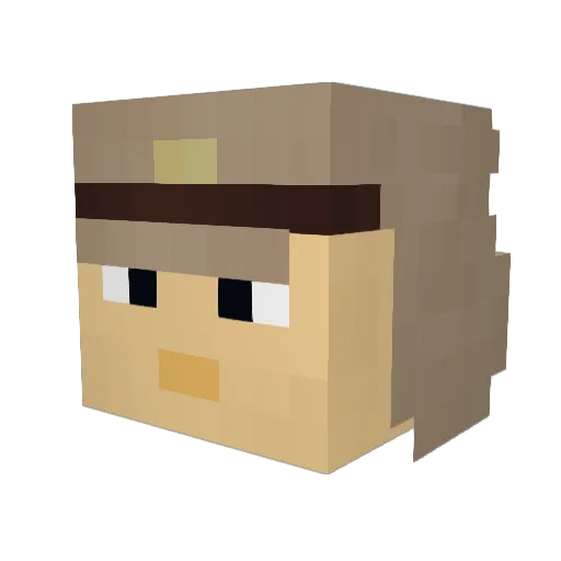 Kimu_Ryo2 Minecraft avatar head, 3D render