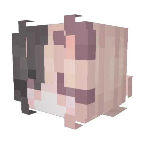 Kimuka Minecraft avatar head, 3D render