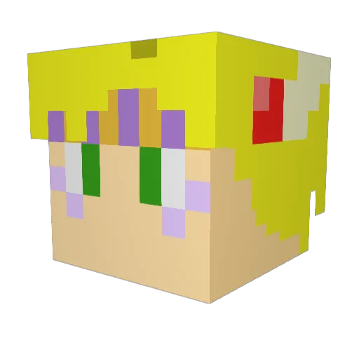 Kimuko Minecraft avatar head, 3D render
