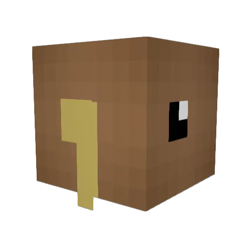 Kin03221 Minecraft avatar head, 3D render
