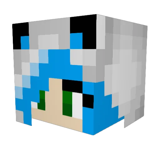 Kin115 Minecraft avatar head, 3D render