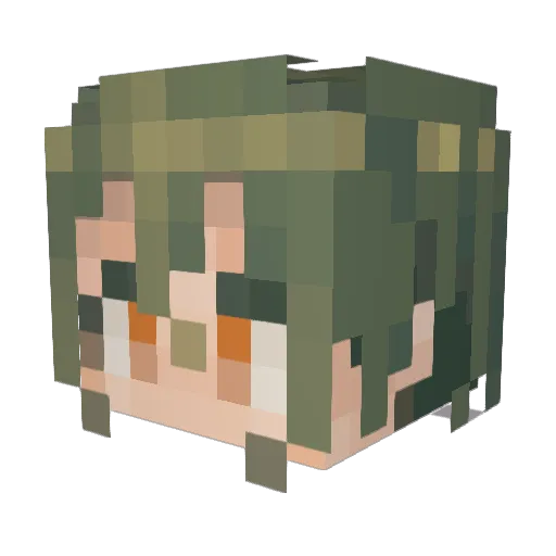 KinAI1105 Minecraft avatar head, 3D render
