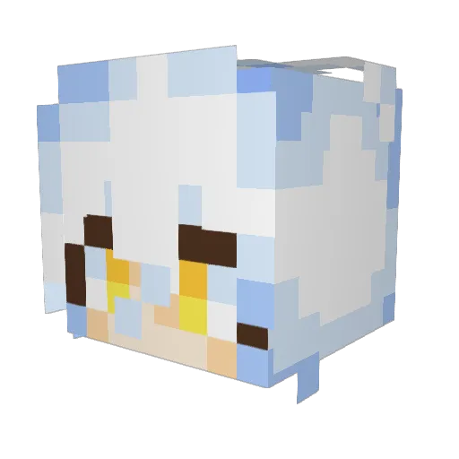 KinSamaaaaa Minecraft avatar head, 3D render