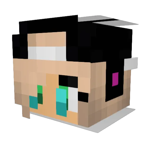 KinZrella Minecraft avatar head, 3D render