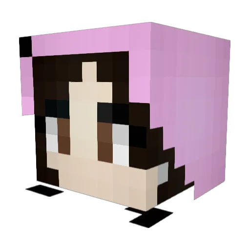 Kinamuraa Minecraft avatar head, 3D render