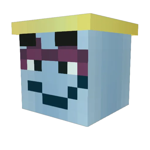 Kinani Minecraft avatar head, 3D render